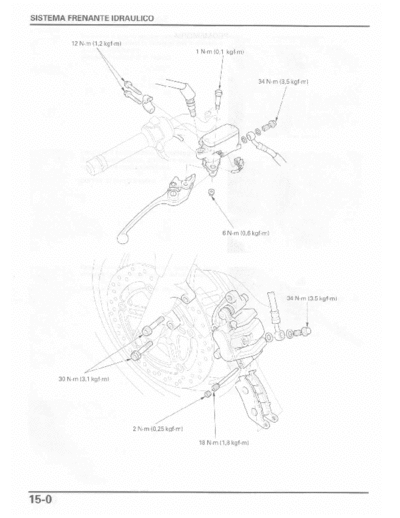 Honda Moto Hornet 600cc Sistema Frenante Idraulico. pag. 25